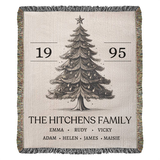 Custom Family Tree Woven Throw