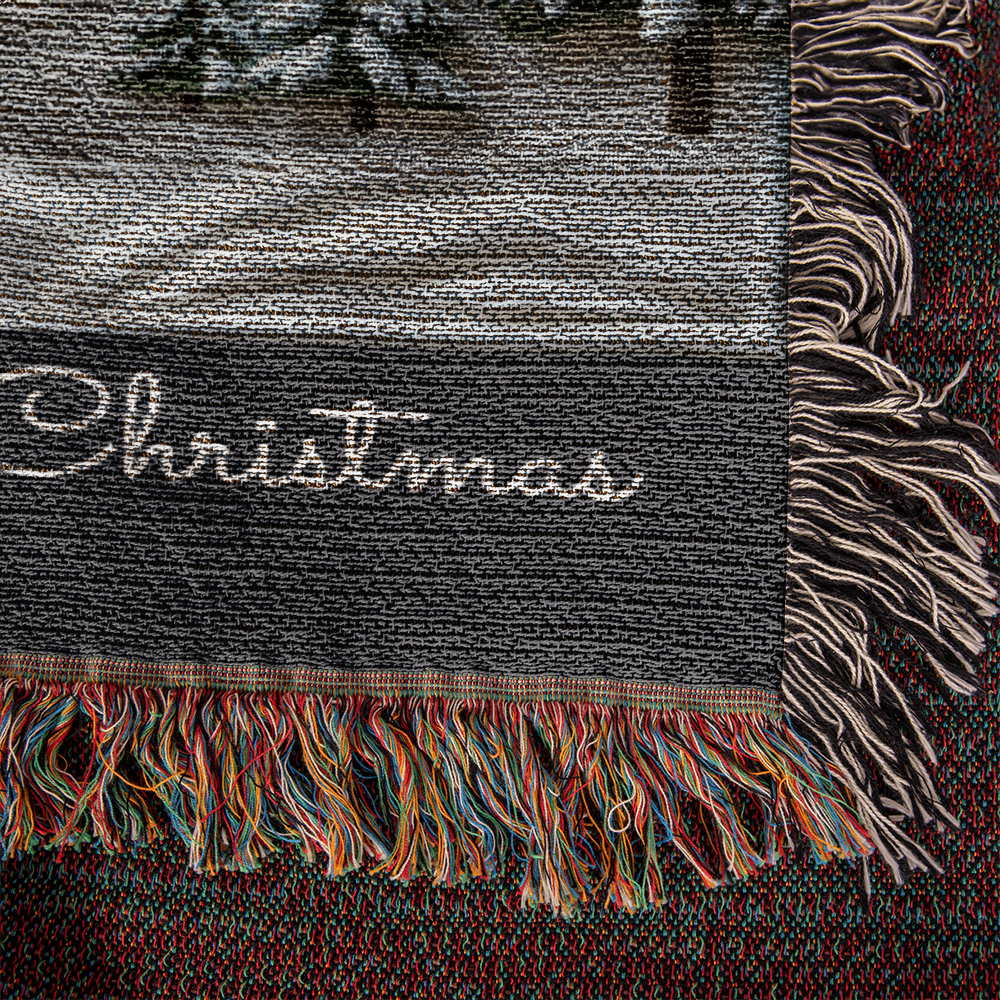 Custom Name Winter Wonderland Woven Blanket