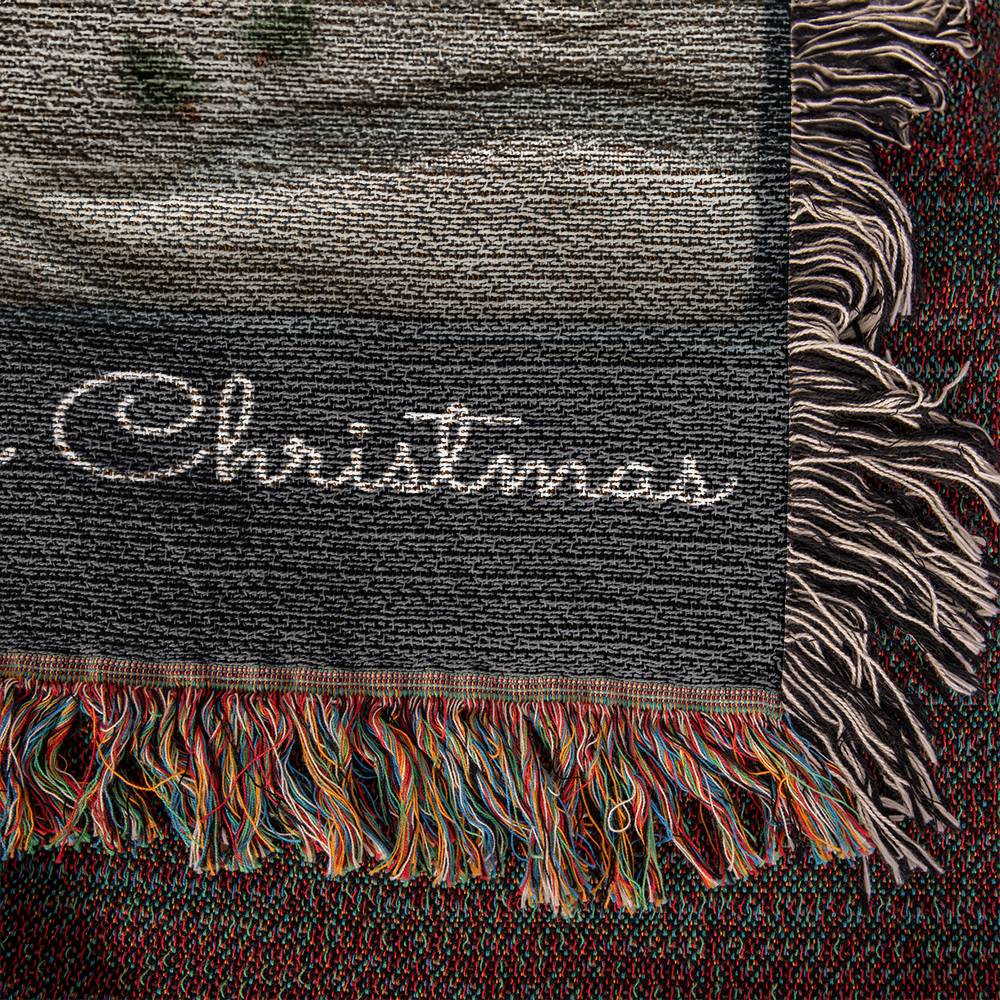 Custom Name Christmas Wonderland Woven Blanket