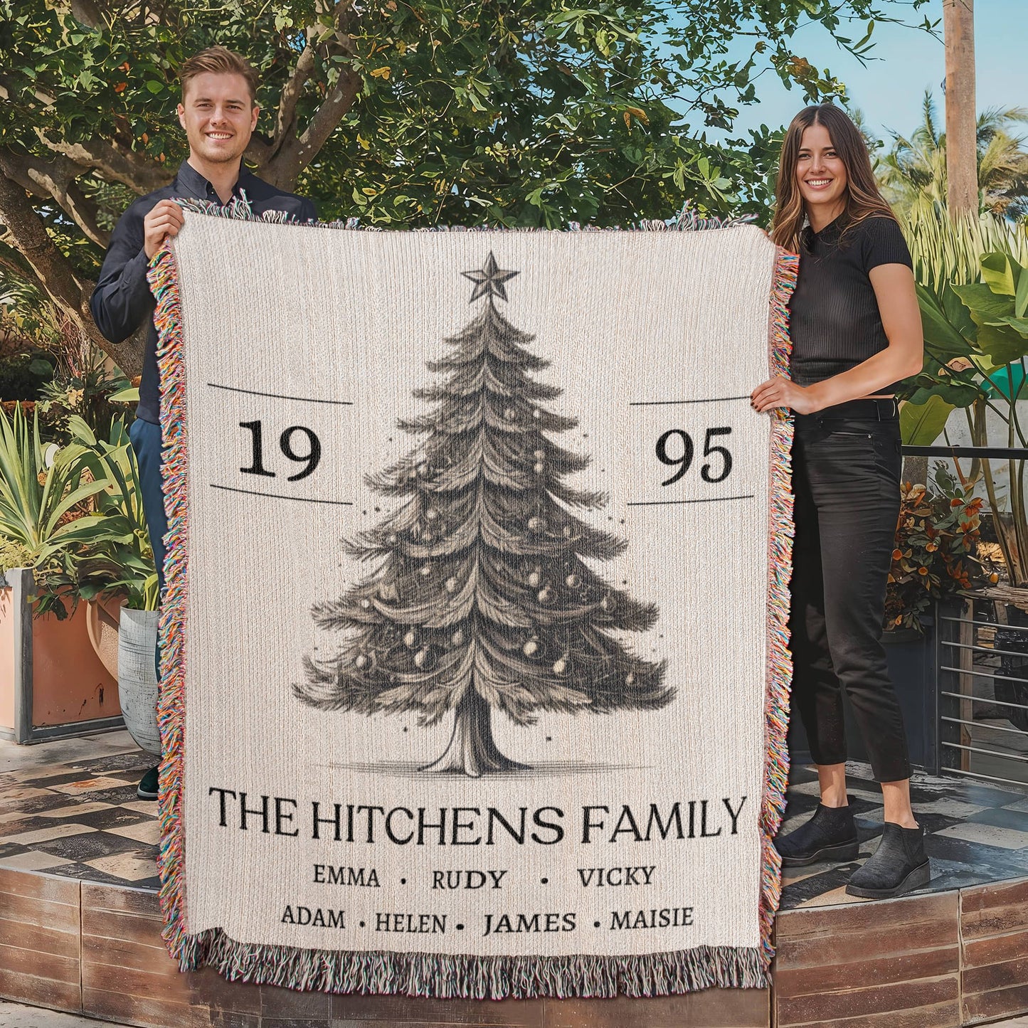 Custom Family Tree Woven Throw