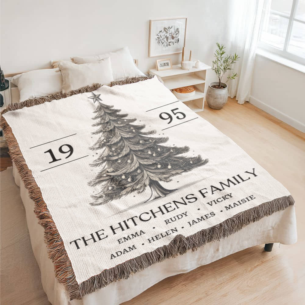 Custom Family Tree Woven Throw