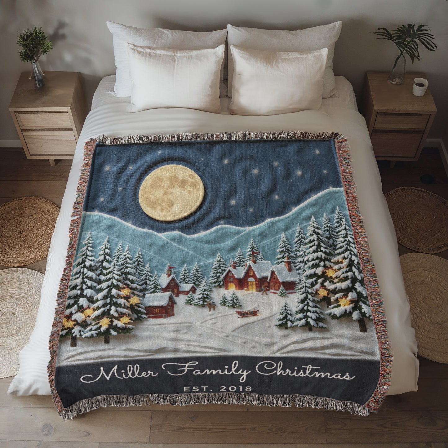 Custom Name Winter Wonderland Woven Blanket